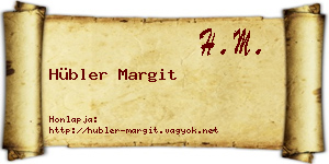 Hübler Margit névjegykártya